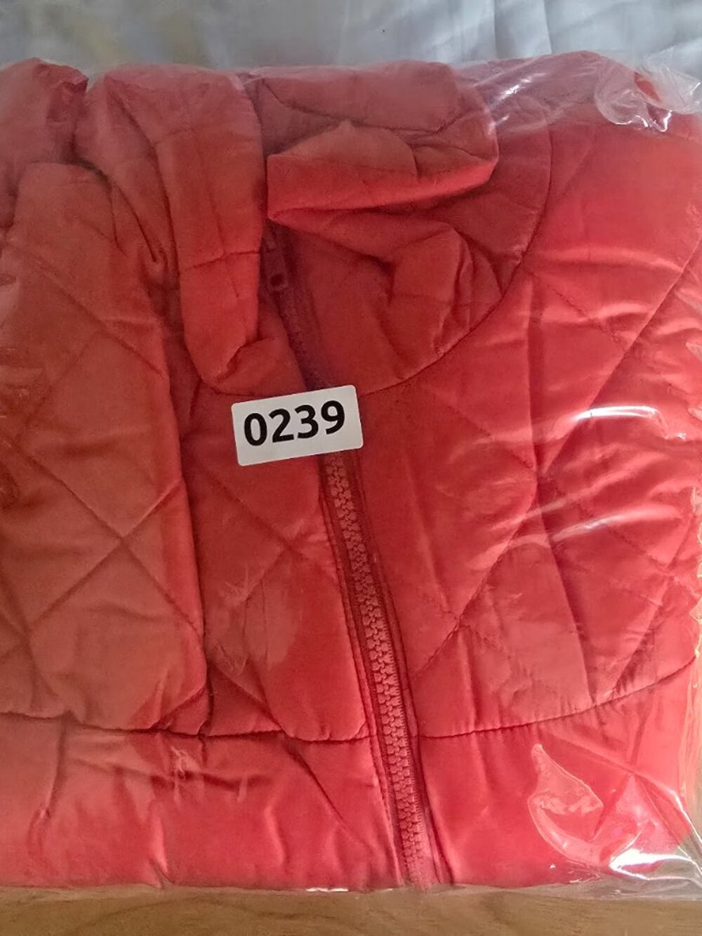Old Navy Womens Small Orange Puffer Jacket Quilted Full Zip Coat - Picture 7 of 7